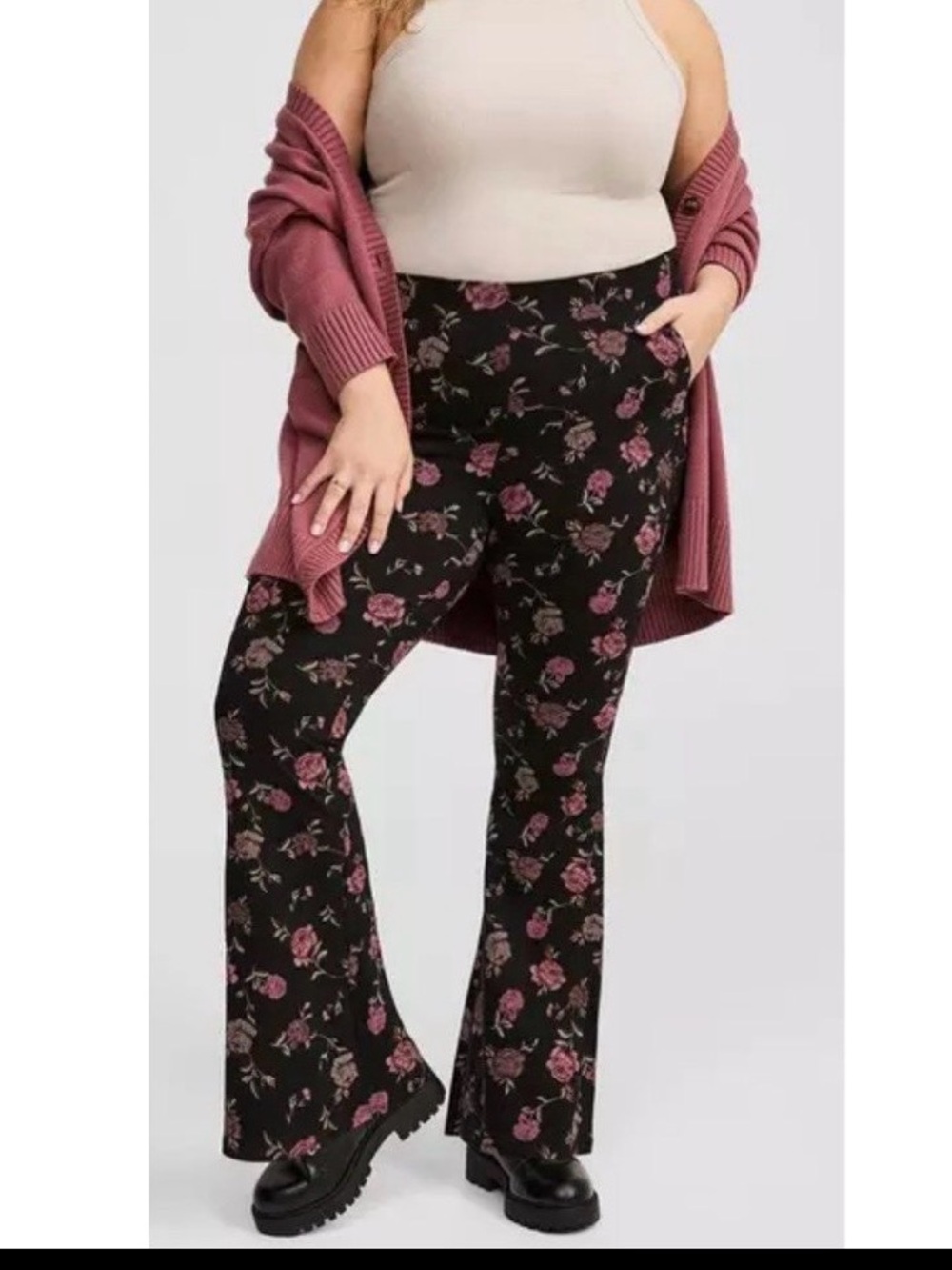 Torrid Full Length Signature Waist Floral Flare Pants